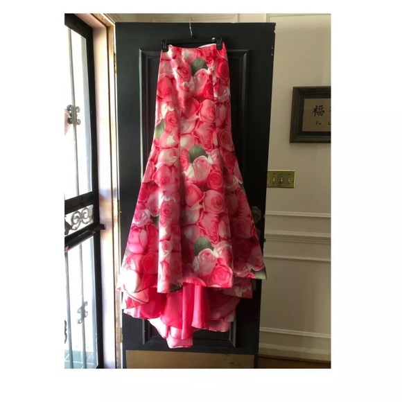 Sherri Hill Pink Rose Floral Two Piece Spring Prom Dress Size 0 NWT - Picture 7 of 12